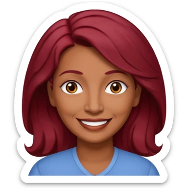 Beautiful 
Hispanic 
Smiling 
Mom
Older
dark red hair color (almost black) sticker