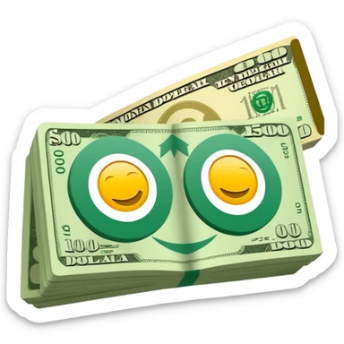 Caricatura de un billete de $100 sticker