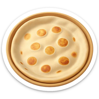 Cinematic Realistic Roti Dish Emoji, showcasing freshly made flatbread rendered with lifelike detail and warm natural lighting. sticker