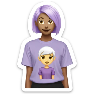Girl with light purple shorthair elf leasbian t shirt gothic sticker