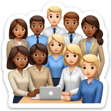 A group of people working together as a team sticker
