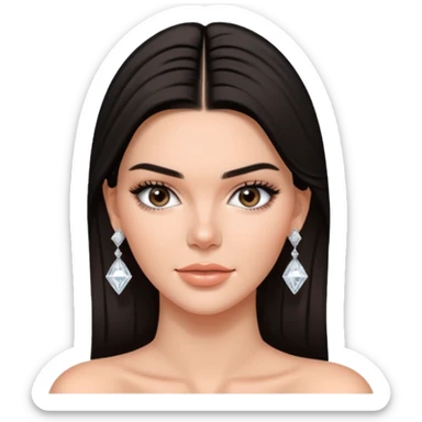 kendall jenner wear diamond earrings sticker