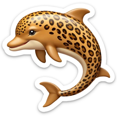 the dolphin emoji, but instead of blue skin it has leopard skin on the whole body (no blue anymore) sticker