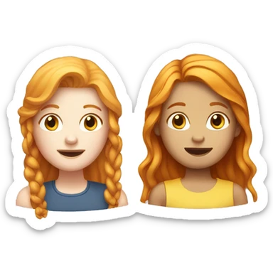 Ginger girl and blonde girl couple  sticker