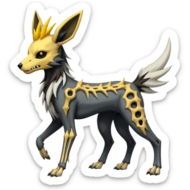 Skeletal Skinny Jolteon-Houndoom-Manectric-fusion sticker