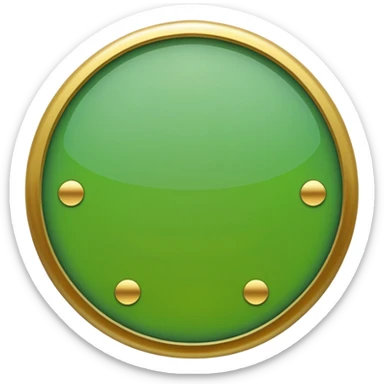 A totally green circle with a good at the middle sticker
