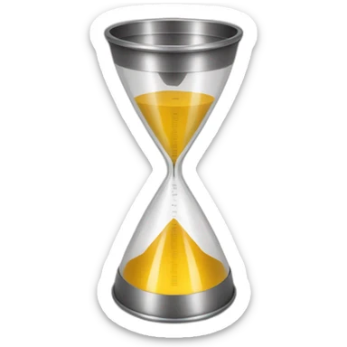 A metal hourglass shaped measuring cup with hallow ends for liquid sticker