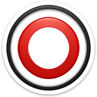 A black circle surrounded by a white circle surrounded by a red circle there should only be 3 rings sticker