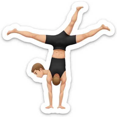 black shorts and tank tops white man one handhandstand sticker