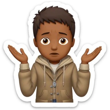 Emoji in which a small man begging sticker