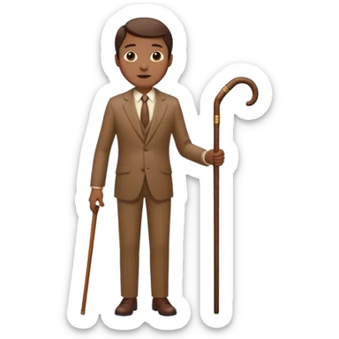Give me a brown suit with stick  sticker