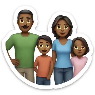 family 2 parents 2 sons 1 daughter sticker