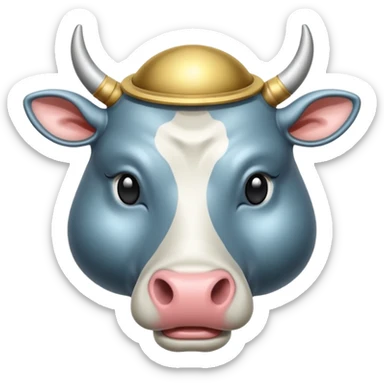 İnek kafalı ayakları olan satürn sticker