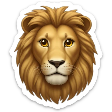 Lion with heart-eyes sticker