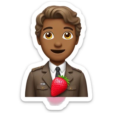 Lazo de color rosa con una fresa en medio sticker