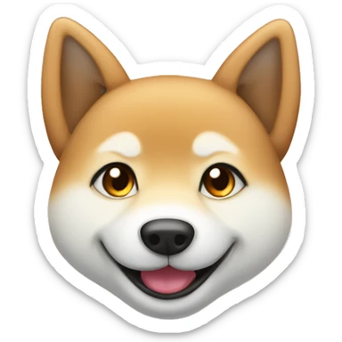 siba inu grinning squinting face close eyes sticker