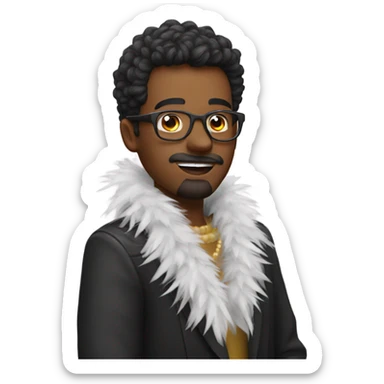 Gay man wearing a feather boa  sticker