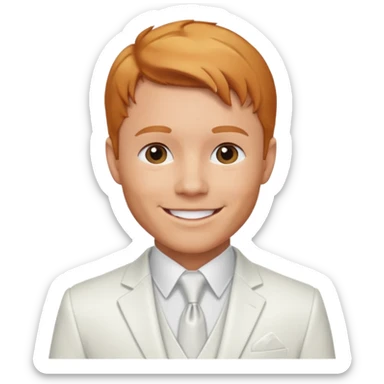 Brian Littrell with white suit, reddish blonde hair sticker