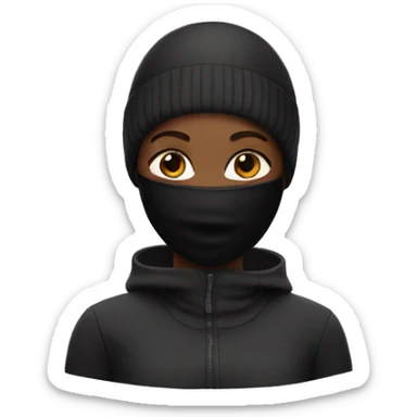 Black girl with ski mask sticker