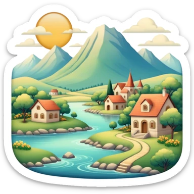 Vintage aesthetic full scenic SCENERY sticker