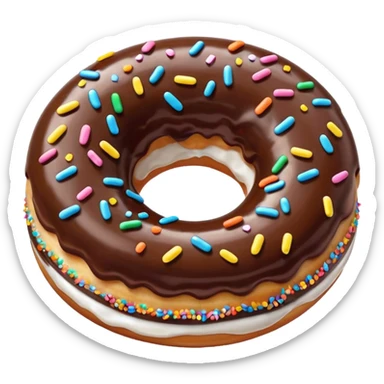 i chocolate donut that says thank you sticker