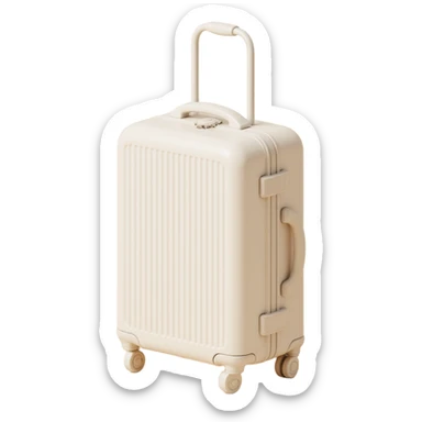 aesthetic ivory minimal suircase with wheels sticker
