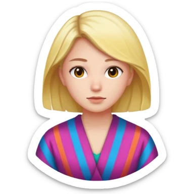 une personne joli de face dans un rond  sticker