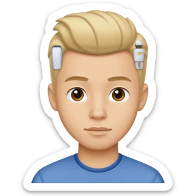 Young man with pompadour hair sticker