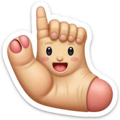 Foot flipping a middle finger sticker