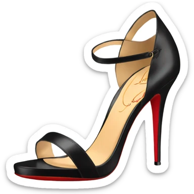 Louboutin 3 inch heels black sandals sticker