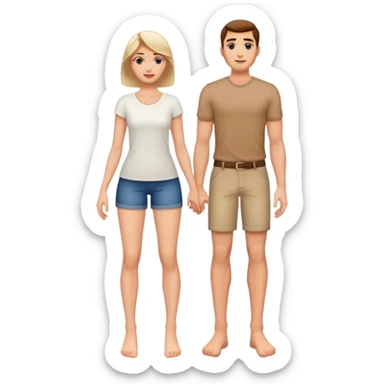 american pair men and woman photorealistic standing on feet sticker