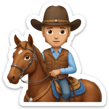 A realistic cowboy riding a horse sticker