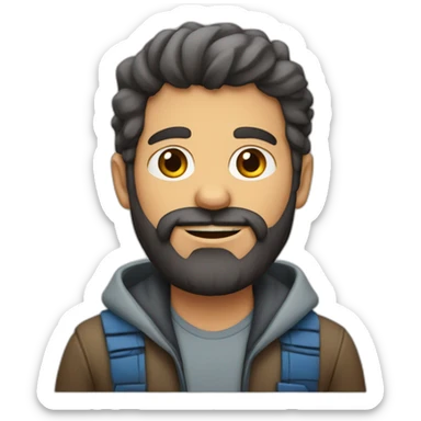 homem de 40 anos barbudo e careca sticker