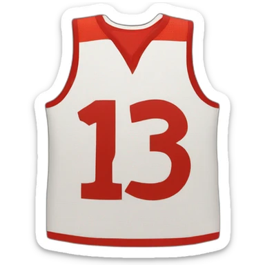 maillot de basket rouge numéro 13  sticker