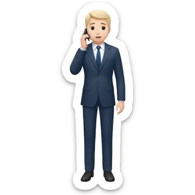 businessman talking on the phone, full body sticker