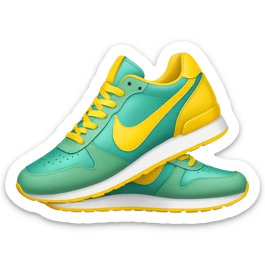 seagreen and yellow sneakers sticker