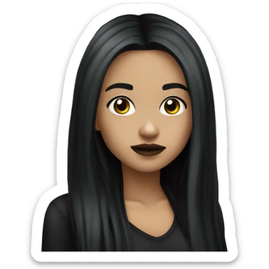 Goth girl long hair Latina sticker