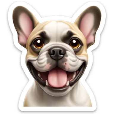A french bulldog looking happy sticker