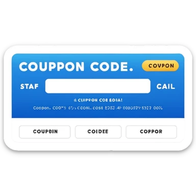 A clean, horizontal website header banner with a dominant red background color. On the left side, the text "COUPON CODE" is written in a bold, white modern sans-serif font. Immediately to the right of the white text, there is a clear, empty rectangular field or a blank white placeholder sticker