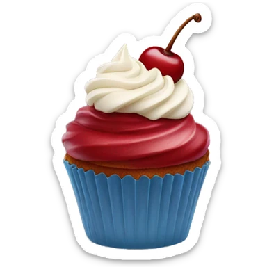 Dark red cherry cupcake with frosting on top  sticker