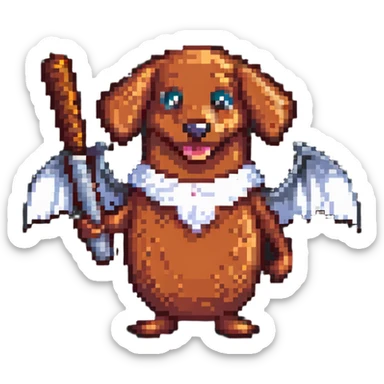 smiling sausage holding a bat sticker