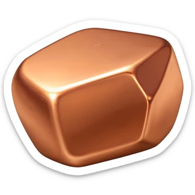shiny copper metal nugget sticker