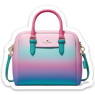 Realistic isolated pink , periwinkle,and teal ombre kate spade satchel purse.  sticker