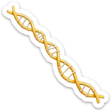 con of a single-stranded mRNA shaped as a half-helix; simple curved ribbon with small ticks for bases; balanced symmetry; flat vector, high contrast, transparent background, no text; suitable for app icon or presentation. sticker