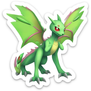 Anthro Cool Edgy Legendary Colorful Shy Shiny Fakemon-Pokémon-Genesect-Flygon-Fantasy-Creature With Full Body Detailed High Quality sticker