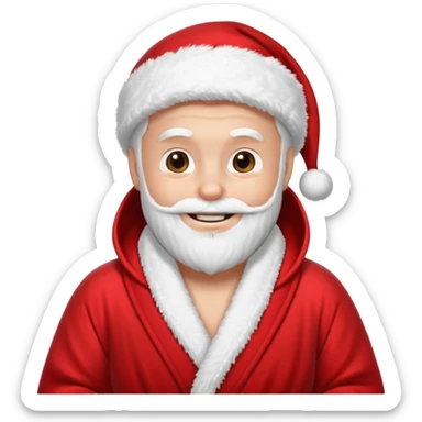 Santa having a spa day sticker