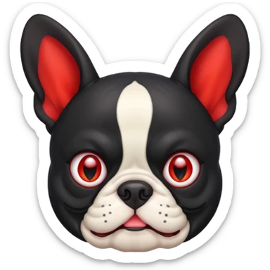 French bulldog with devil horns  sticker