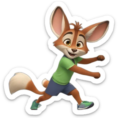 nick wild from zootopia doing sport sticker