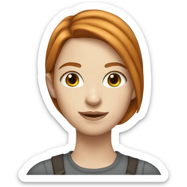 pale pretty woman with mid length ginger-brown hair sticker