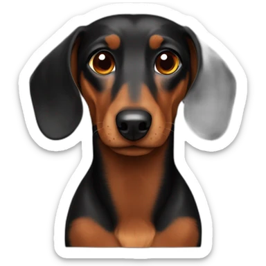 Black and brown dachshund fire sticker